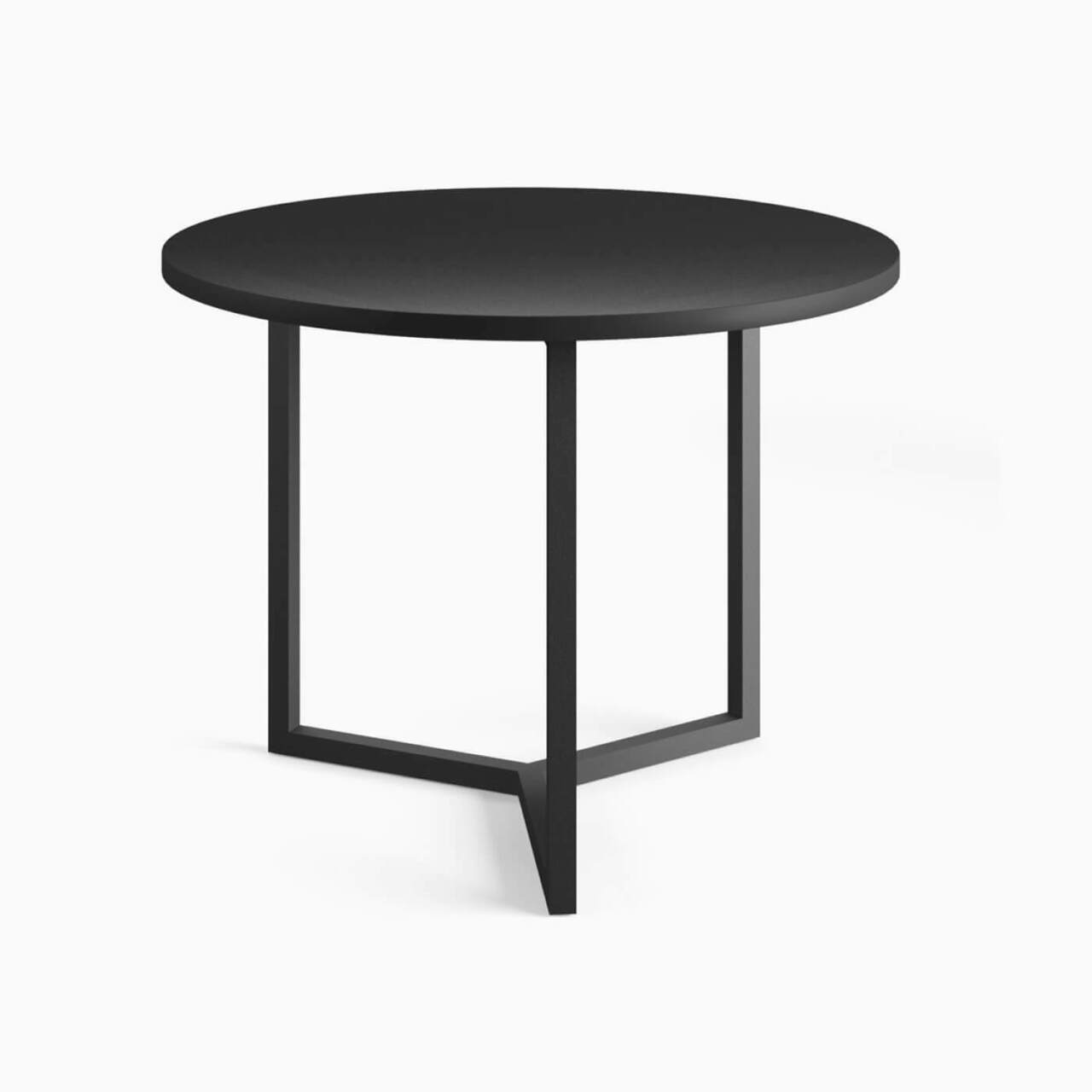 Столик кавовий круглий Round coffee Table чорний металевий